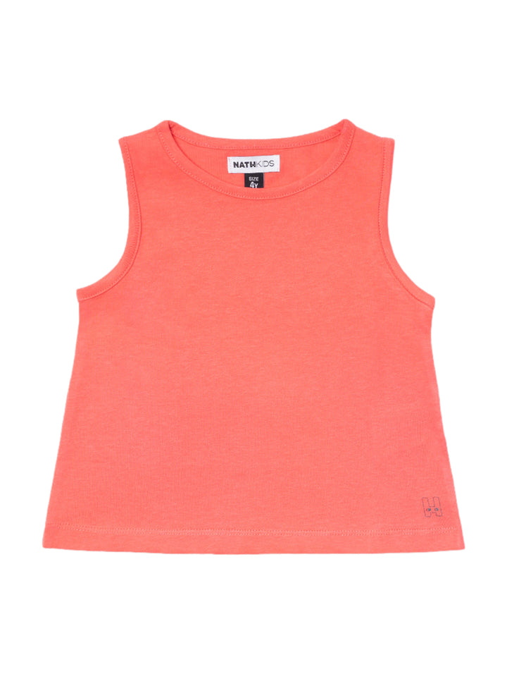 Blusa coral sin mangas para niños de la marca NATH KIDS.