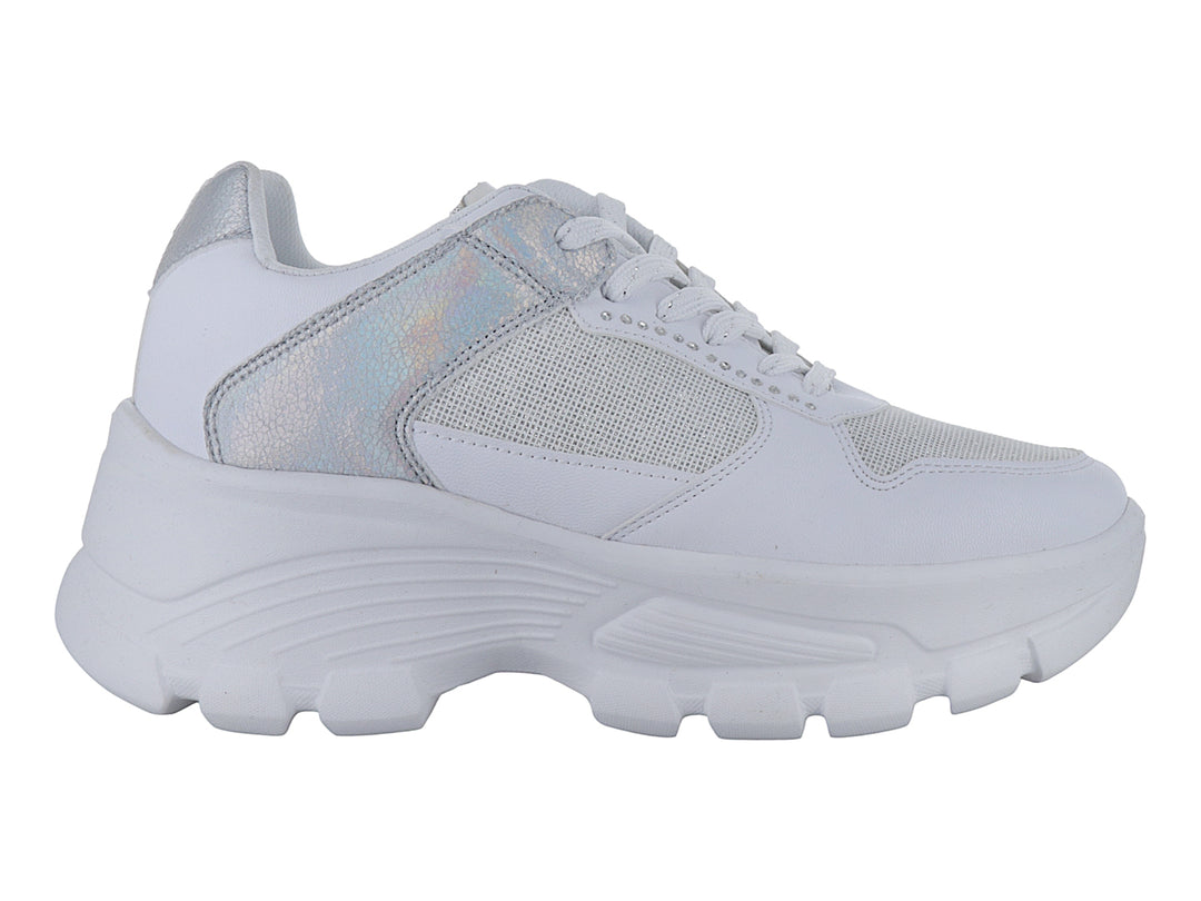 Tenis Clasben Fayeth Blanco Plata para Mujer