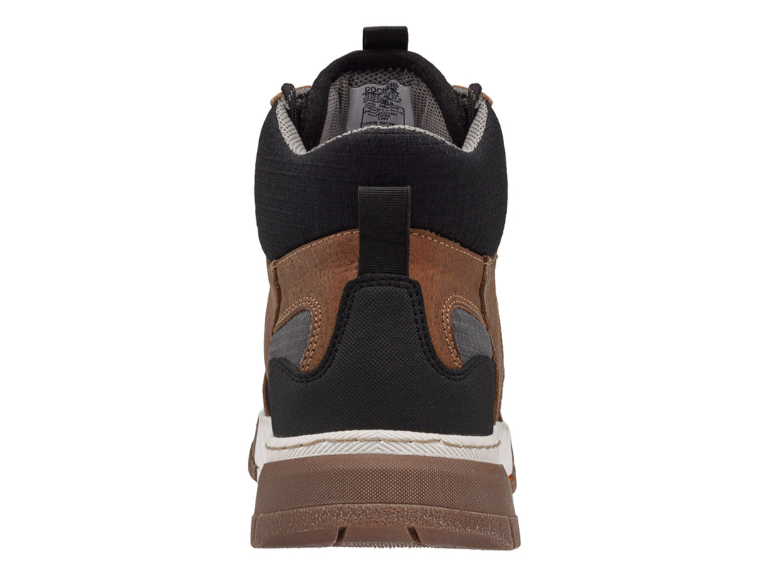 Bota Dockers en color marrón y negro con suela blanca y marrón, diseño casual.