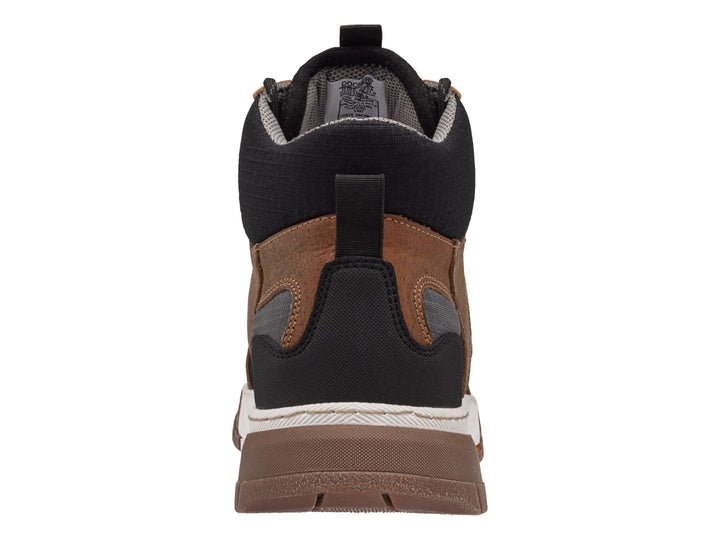 Bota Dockers en color marrón y negro con suela blanca y marrón, diseño casual.