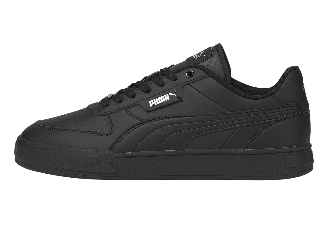 Tenis PUMA Caven Dime color negro, vista lateral sobre fondo blanco.