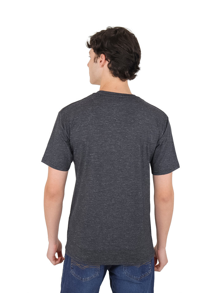 Playera Vertical Eagle Negro Jaspeado para Hombre