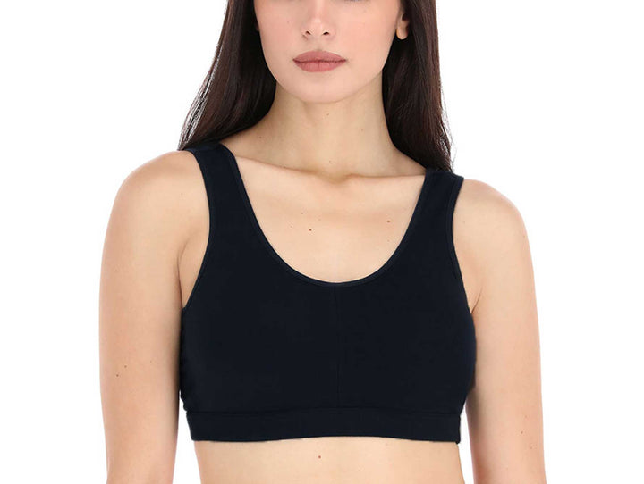 Top Básico de Algodón Marel Negro para Mujer