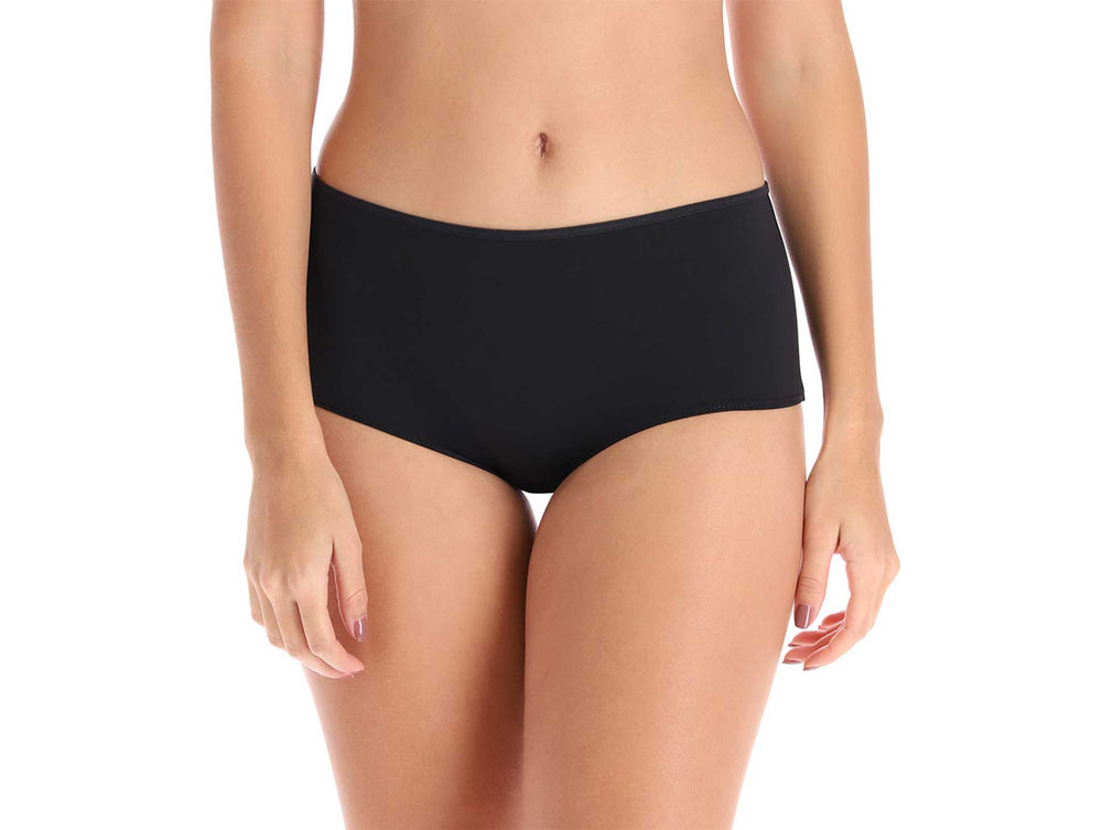 Vista posterior de un bóxer negro para mujer.