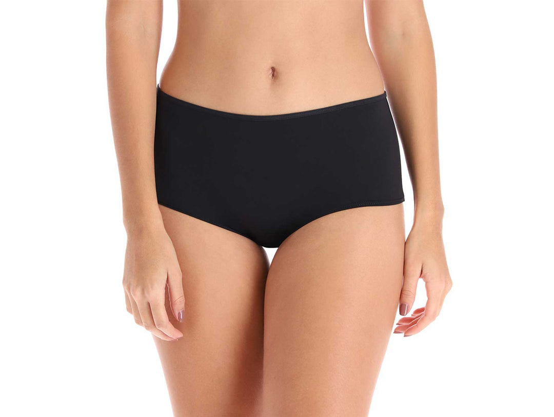 Vista posterior de un bóxer negro para mujer.