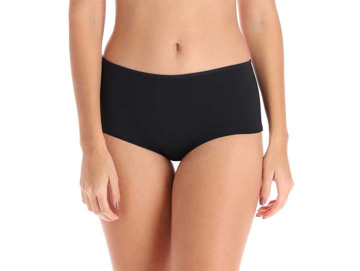 Vista posterior de un bóxer negro para mujer.