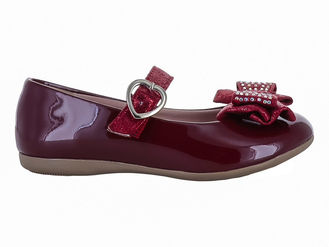 Zapatos Tropicana de Charol Color Vino para Nina