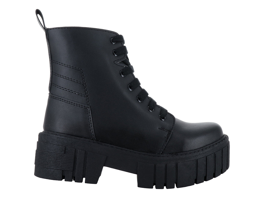 Botines Combat Punto Moda Negro para Mujer