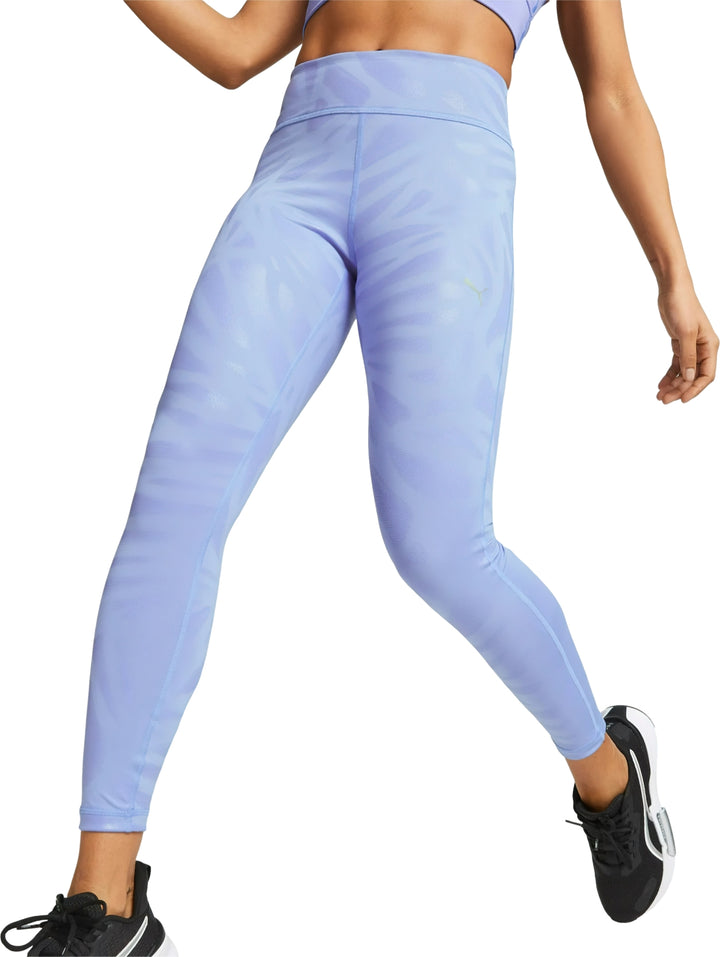 Leggings deportivos PUMA color morado claro, talle alto y largo 7/8.