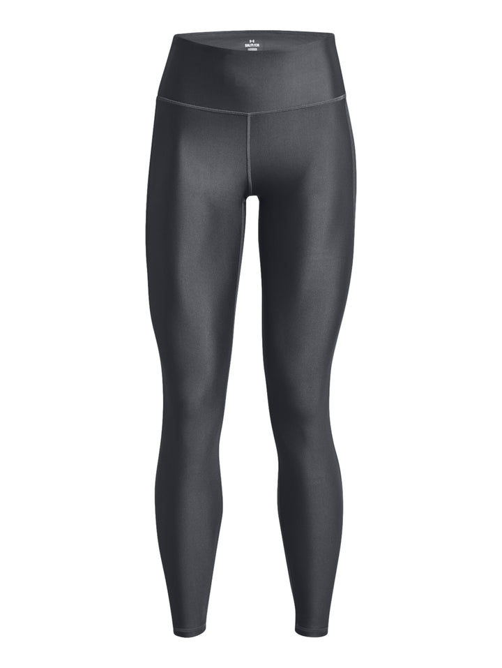 Leggings deportivos Under Armour color gris oscuro ajustados al cuerpo.