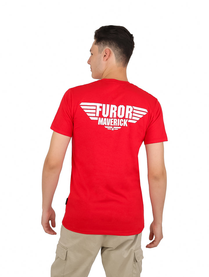 Playera Furor Gun Maverick Rojo para Hombre