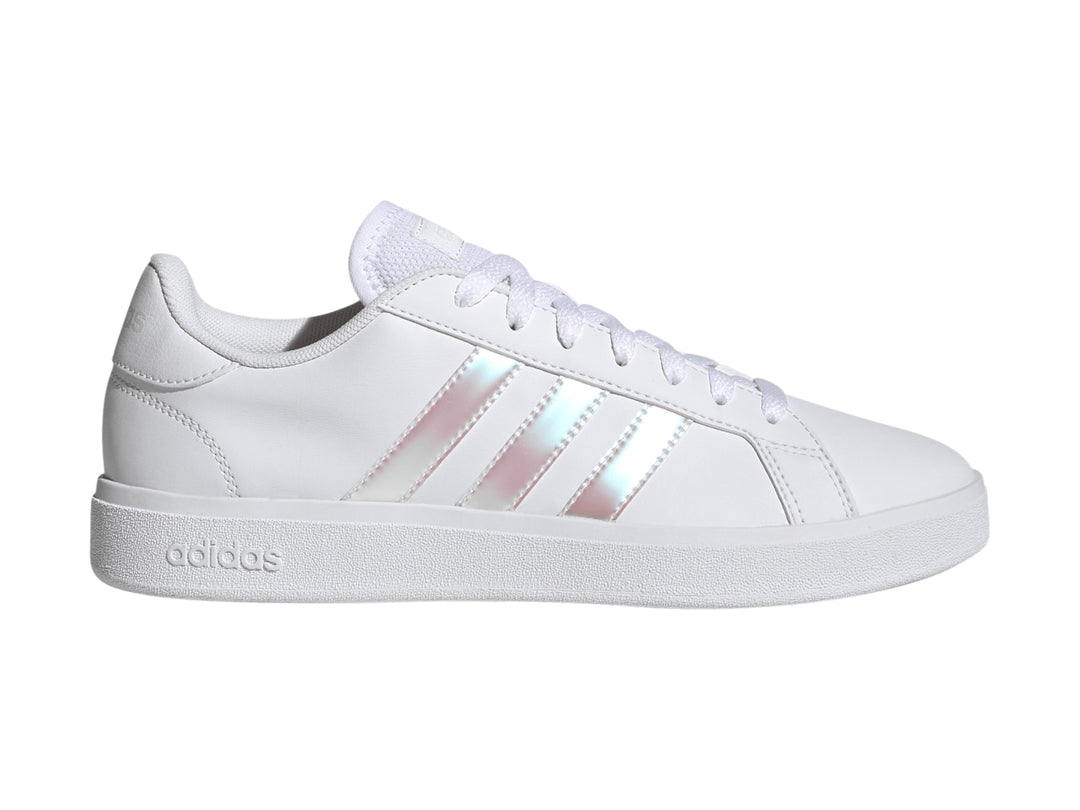 Tenis Adidas Grand Court Base 2.0 Blanco y Rosa para Mujer