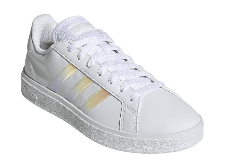 Tenis Adidas Grand Court Base 2.0 Blanco y Rosa para Mujer