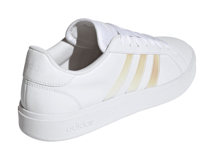 Tenis Adidas Grand Court Base 2.0 Blanco y Rosa para Mujer