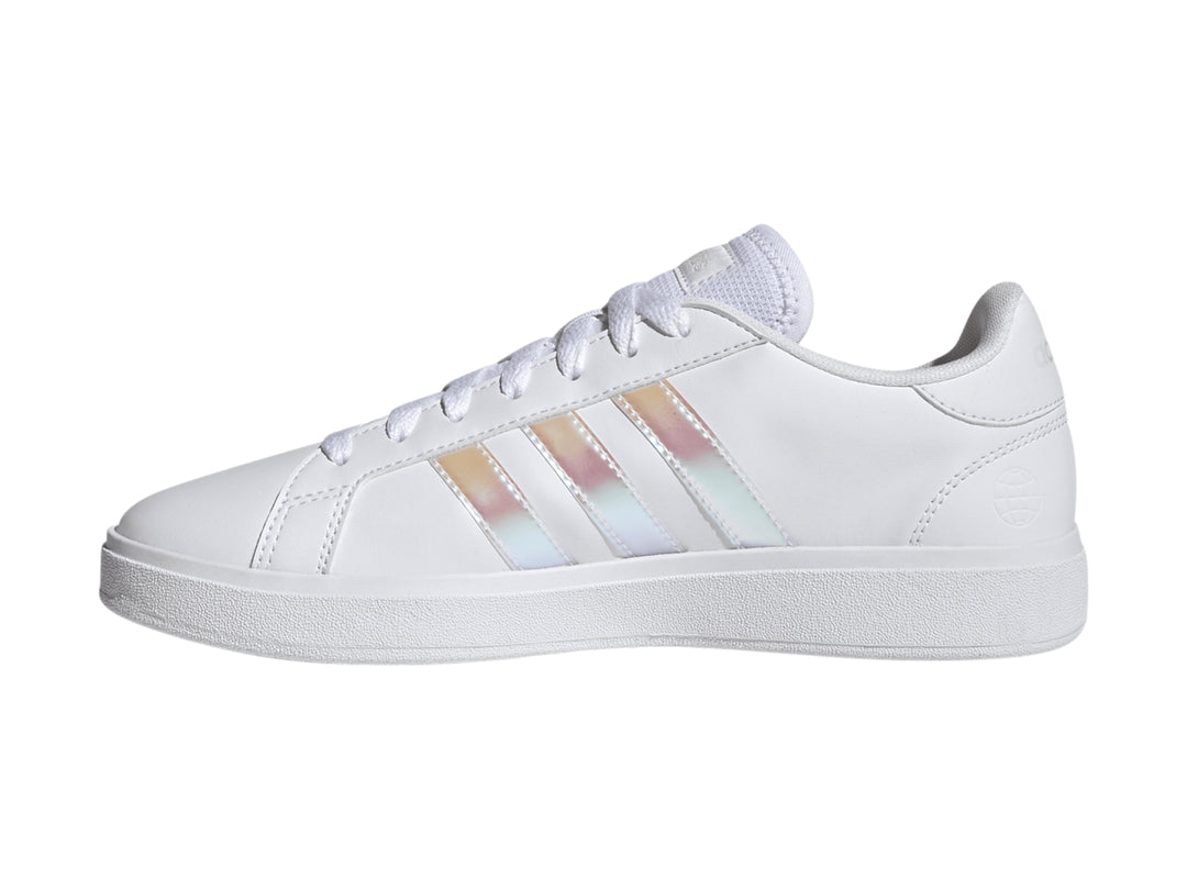Tenis Adidas Grand Court Base 2.0 Blanco y Rosa para Mujer