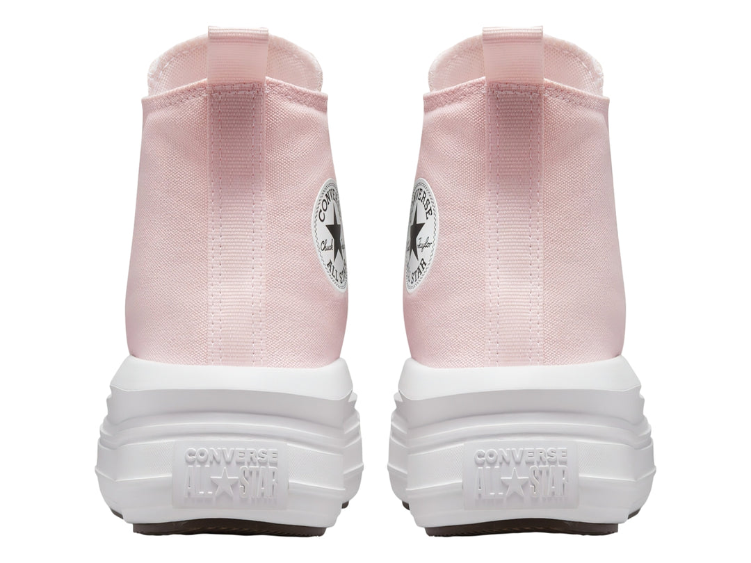 Tenis Converse Chuck Taylor All Star Move Platform en color rosa con suela blanca de plataforma alta.