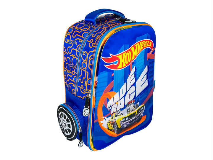 Mochila Escolar Hot Wheels Azul para Nino