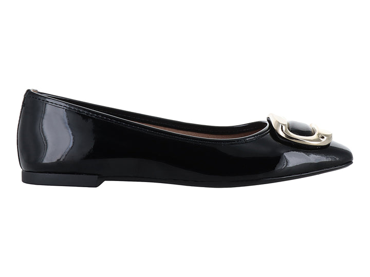 Zapatos Flats Negros de Charol Salamandra para Mujer