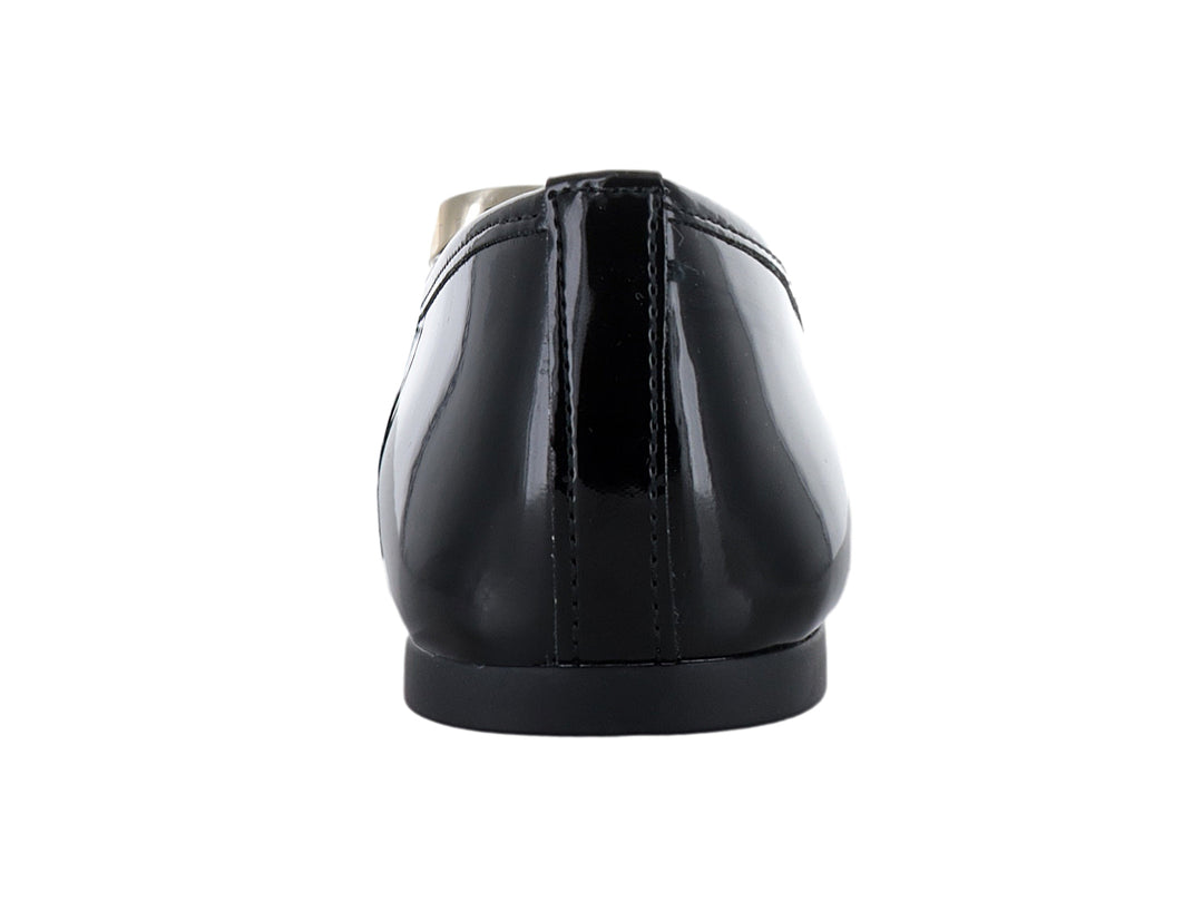 Zapatos Flats Negros de Charol Salamandra para Mujer
