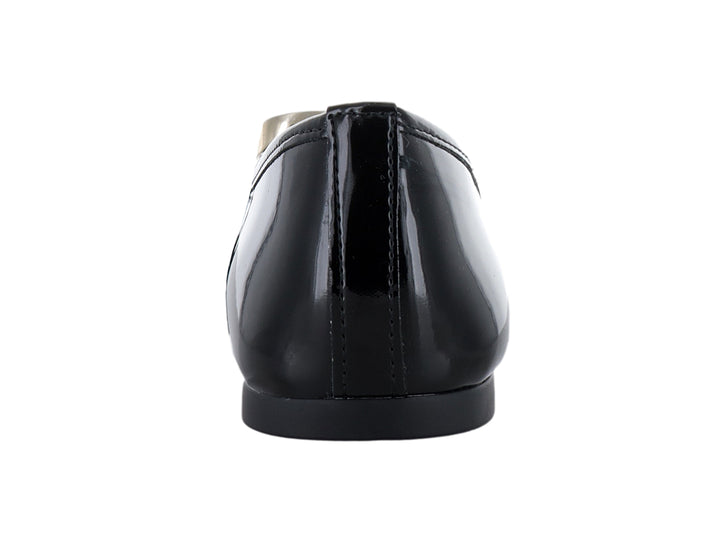Zapatos Flats Negros de Charol Salamandra para Mujer