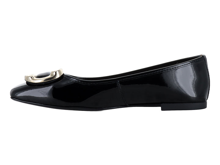Zapatos Flats Negros de Charol Salamandra para Mujer