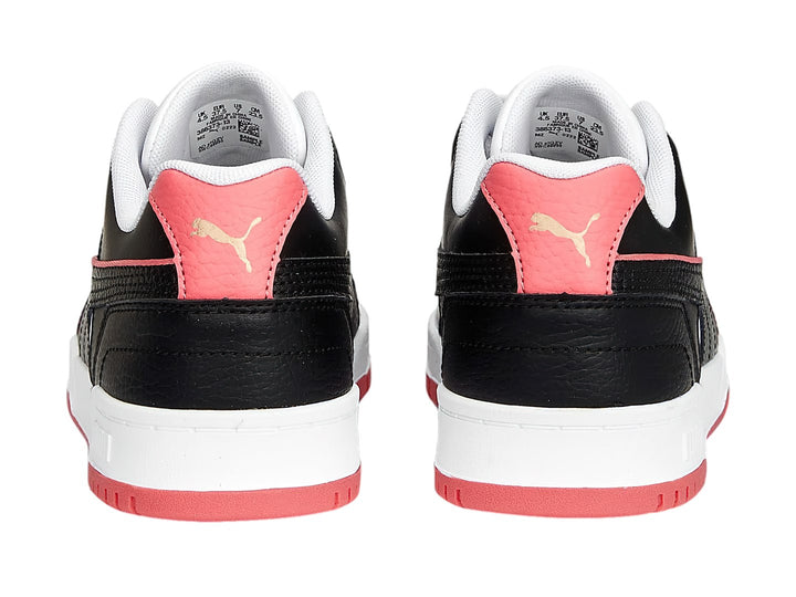 Tenis PUMA RBD Game Low en colores negro, blanco y rosa con diseño deportivo de corte bajo.
