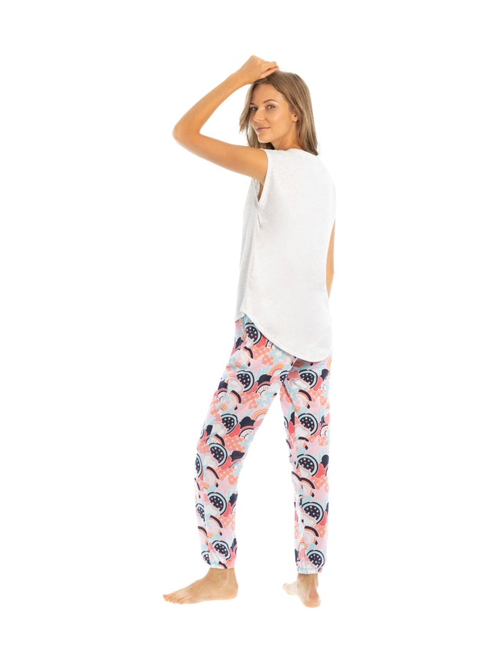 Pijama Tops &amp; Bottoms Jaspe Claro para Mujer