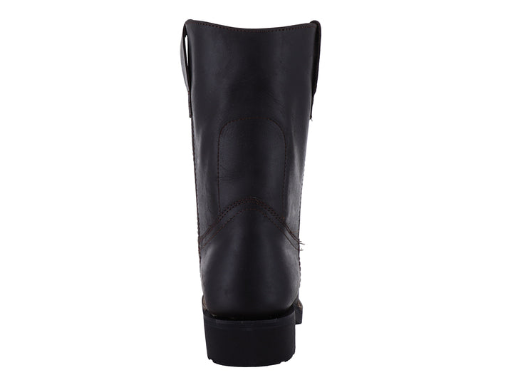 Bota vaquera de cuero color moka marca Angus para hombre con suela negra.