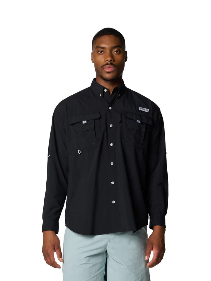 Camisa Columbia Bahamas II Manga Larga Negro para Hombre