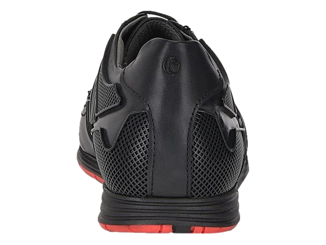 Zapatos Casuales Cuadra de Piel Caimán y Ternera Negro para Hombre