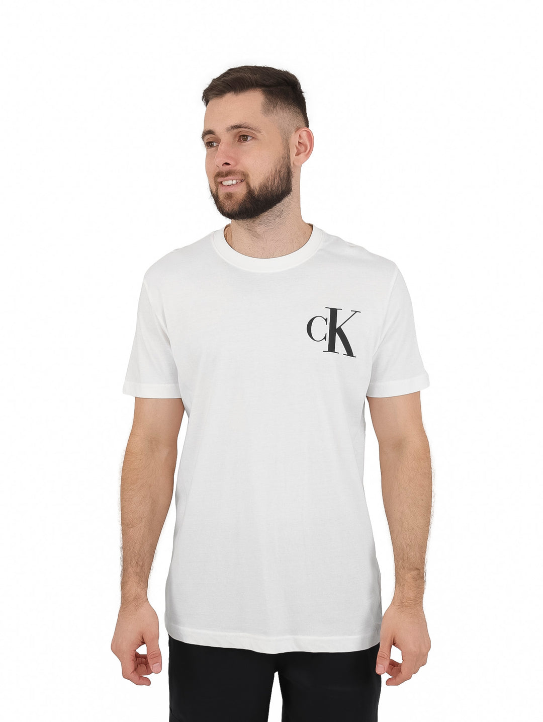 Playera Calvin Klein Monogram Blanco para Mujer