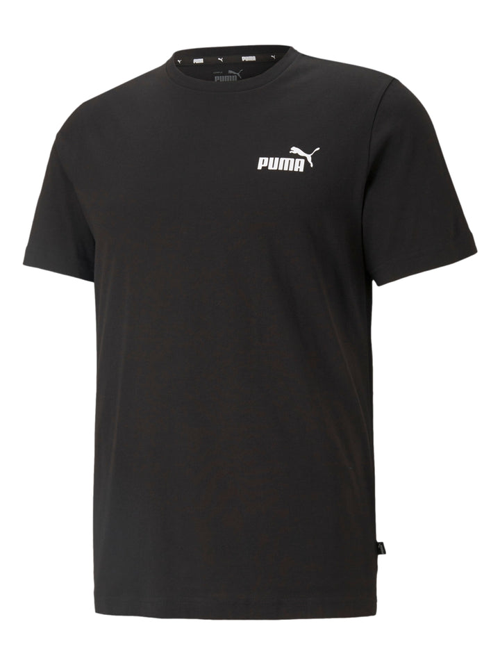 Camiseta PUMA de color negro con logotipo blanco pequeño en el pecho.