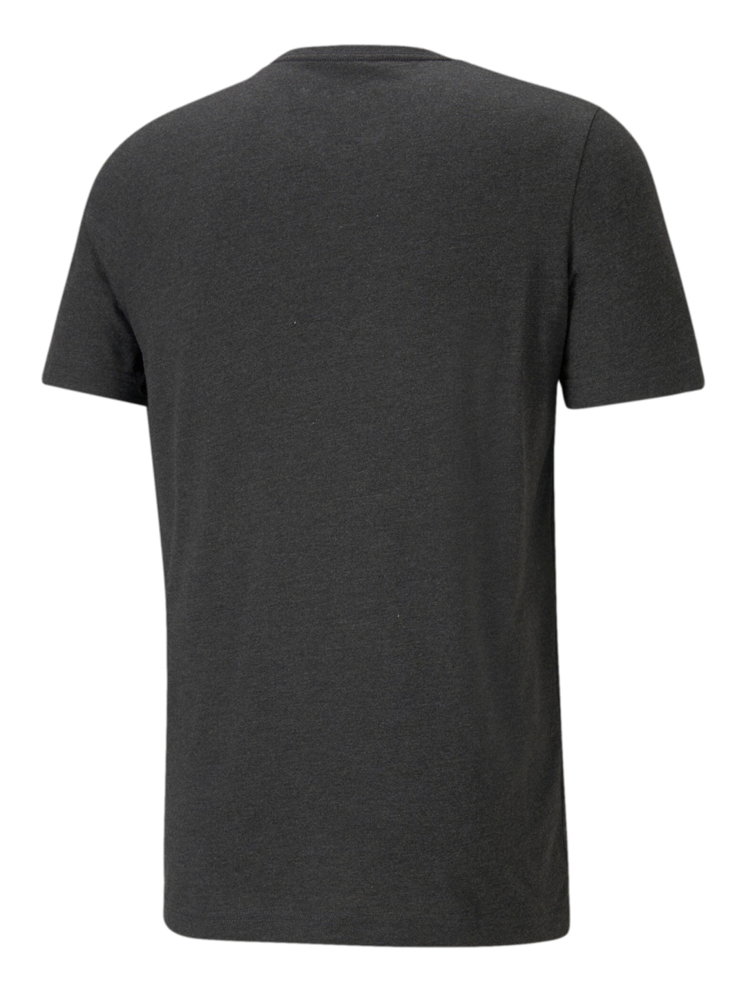 Playera PUMA color gris oscuro jaspeado con cuello redondo y manga corta.