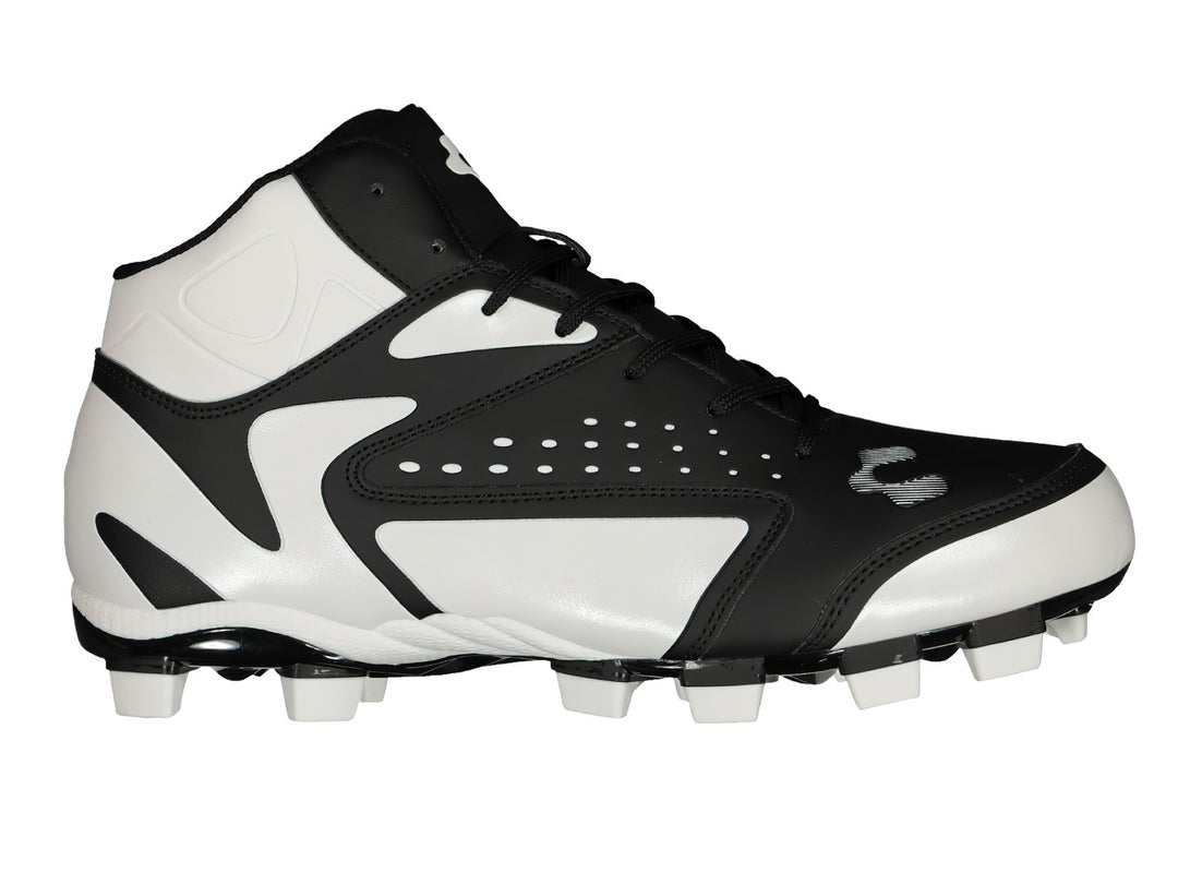 Zapato deportivo Charly de corte alto en colores blanco y negro con suela de tacos.