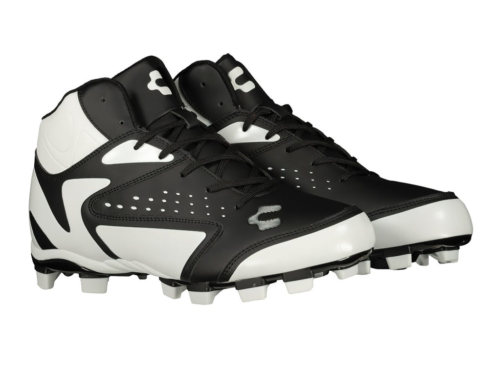 Zapato deportivo Charly de corte alto en colores blanco y negro con suela de tacos.