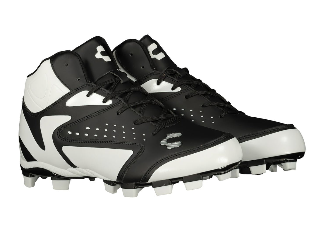 Zapato deportivo Charly de corte alto en colores blanco y negro con suela de tacos.