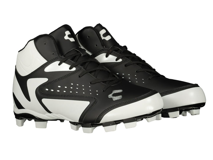 Zapato deportivo Charly de corte alto en colores blanco y negro con suela de tacos.