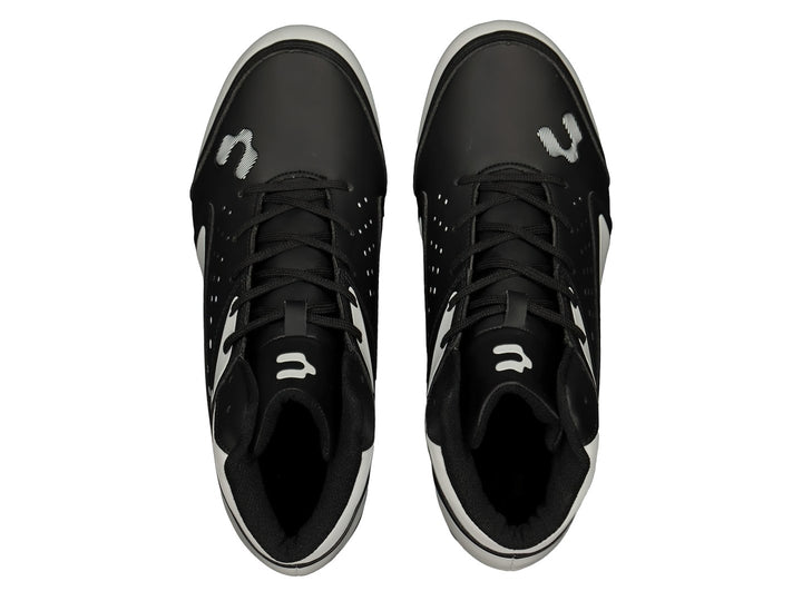 Zapato deportivo Charly de corte alto en colores blanco y negro con suela de tacos.