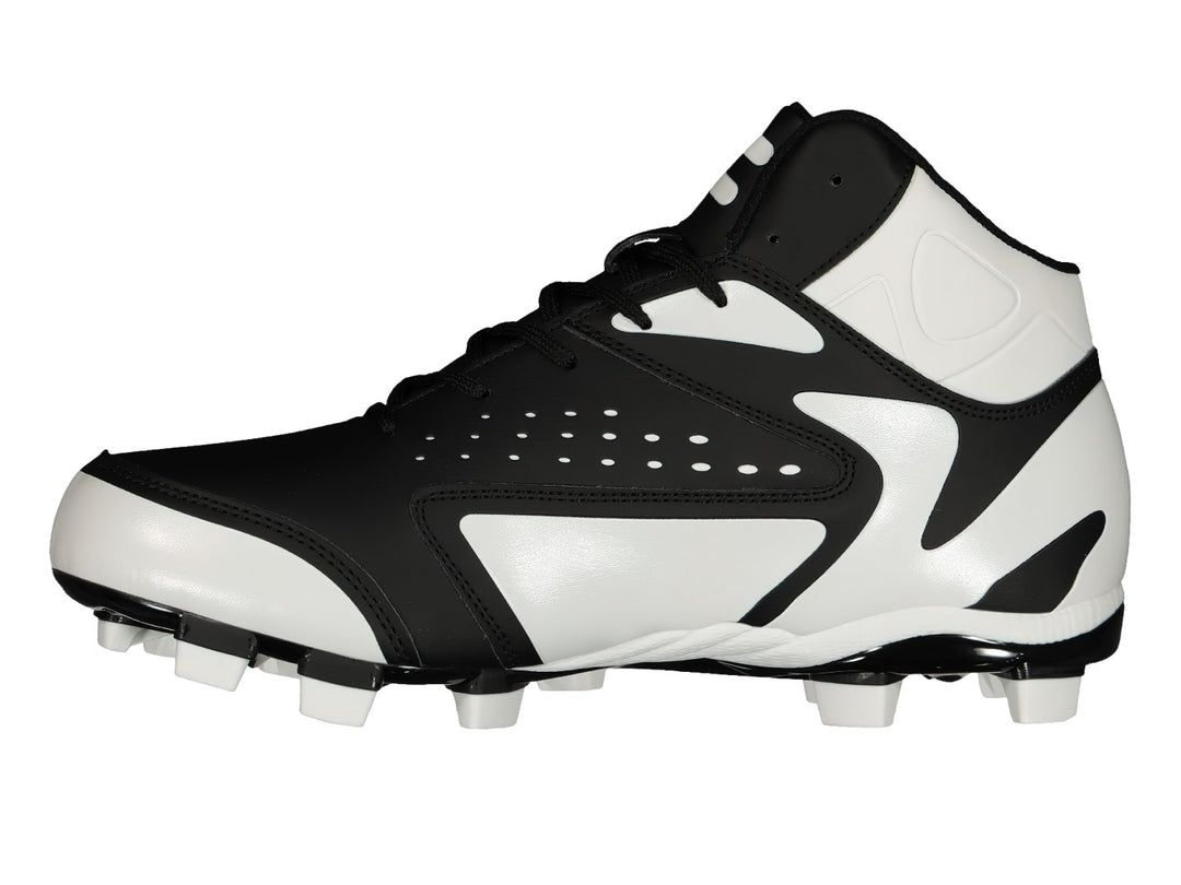 Zapato deportivo Charly de corte alto en colores blanco y negro con suela de tacos.