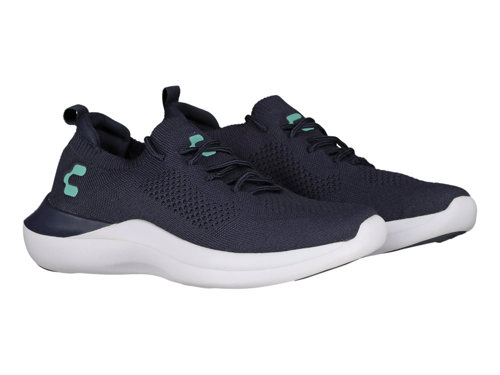 Tenis deportivos Charly en color azul marino con suela blanca y detalles en aqua.