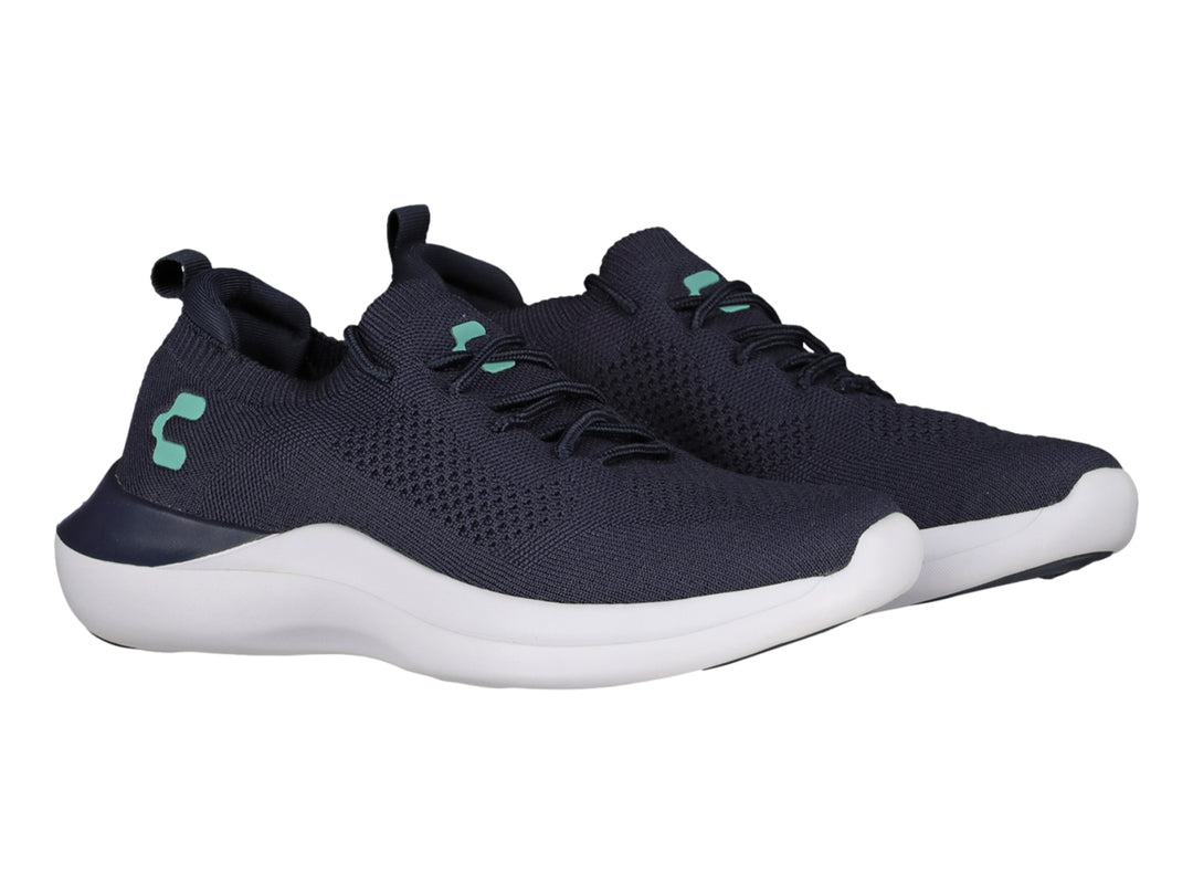 Tenis deportivos Charly en color azul marino con suela blanca y detalles en aqua.