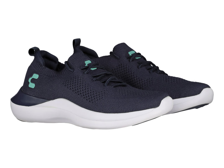 Tenis deportivos Charly en color azul marino con suela blanca y detalles en aqua.