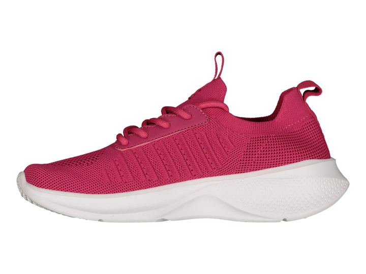 Tenis deportivos Charly en color rosa con suela blanca y detalles en degradado rosa.