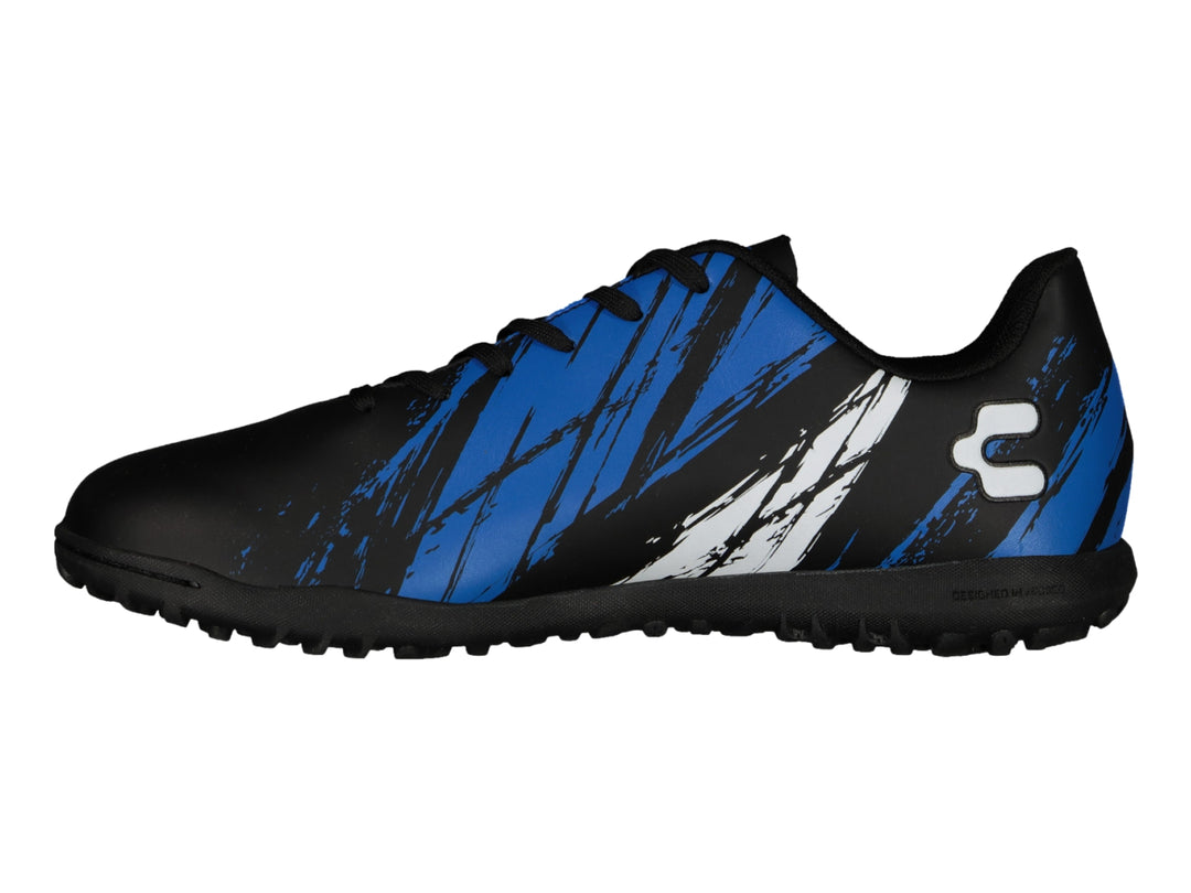 Tenis de Fútbol Charly Negro y Azul para Hombre