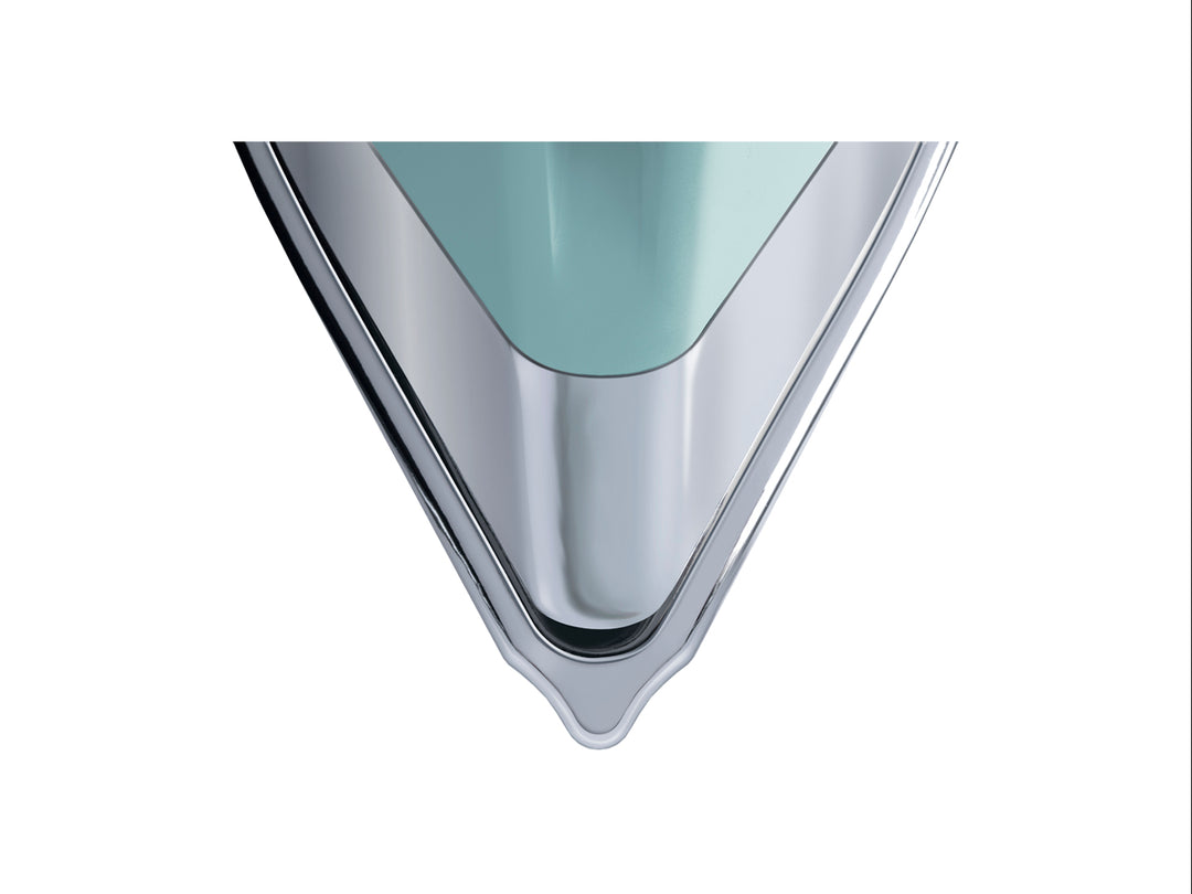 Plancha de vapor SINGER Steam Craft Plus en color gris menta con mango gris y suela metálica.