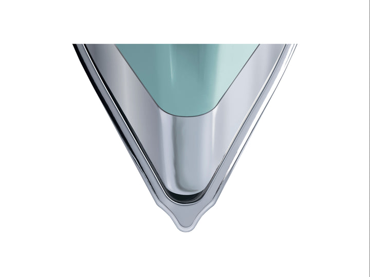 Plancha de vapor SINGER Steam Craft Plus en color gris menta con mango gris y suela metálica.