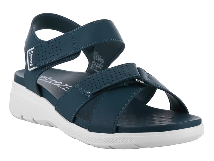 Sandalia ROZE color azul navy con suela blanca y cierres de velcro para niños.