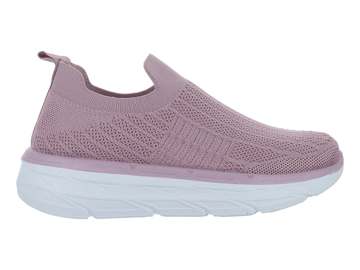 Tenis deportivos Furor color rosa con suela blanca, diseño slip-on de tela tejida.