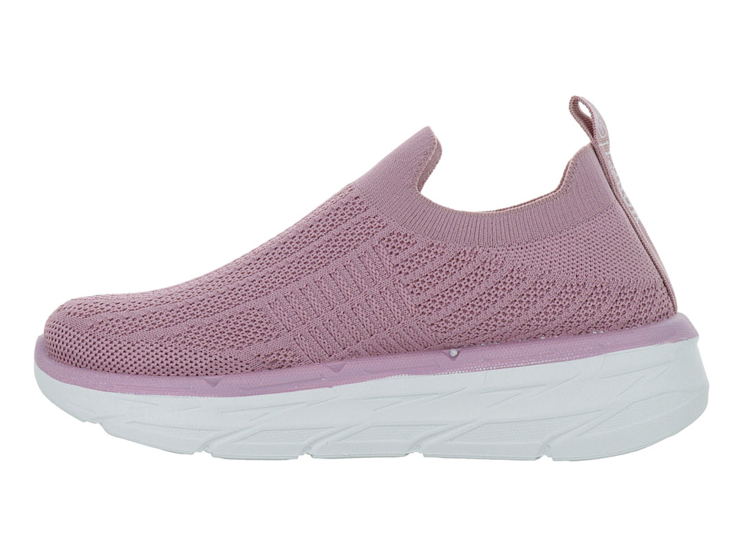 Tenis deportivos Furor color rosa con suela blanca, diseño slip-on de tela tejida.