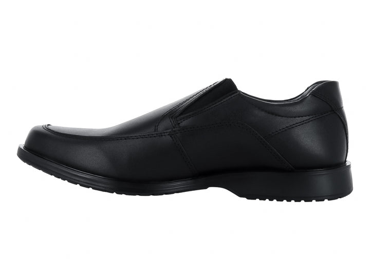 Zapato formal Merano modelo 48121 en color negro, material de cuero liso y diseño sin cordones.